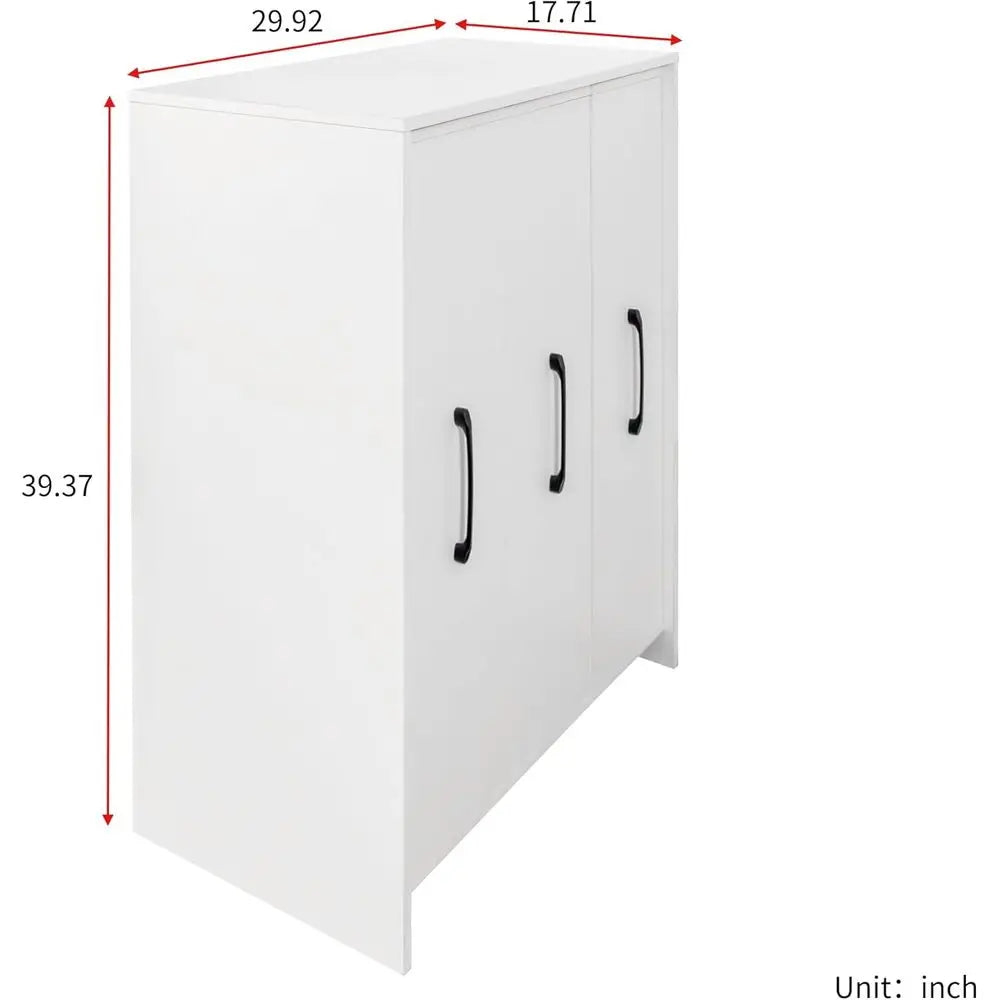 3-Tier Pull-Out Door Bookshelf, Mobile Storage Cabinet for Home Office, Living Room, and Bedroom