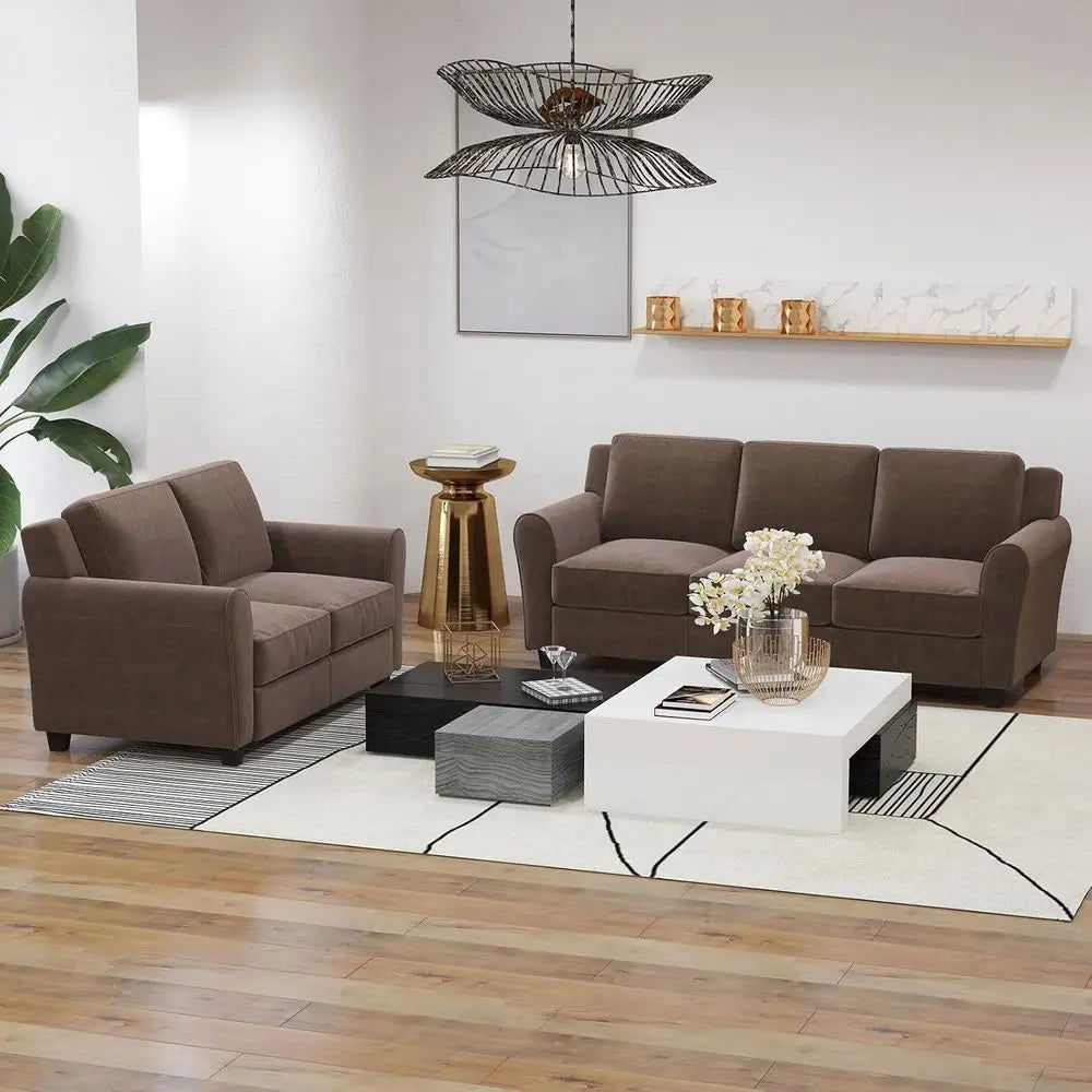 Modern Loveseat Sofa With Thick Cushions For Small Spaces