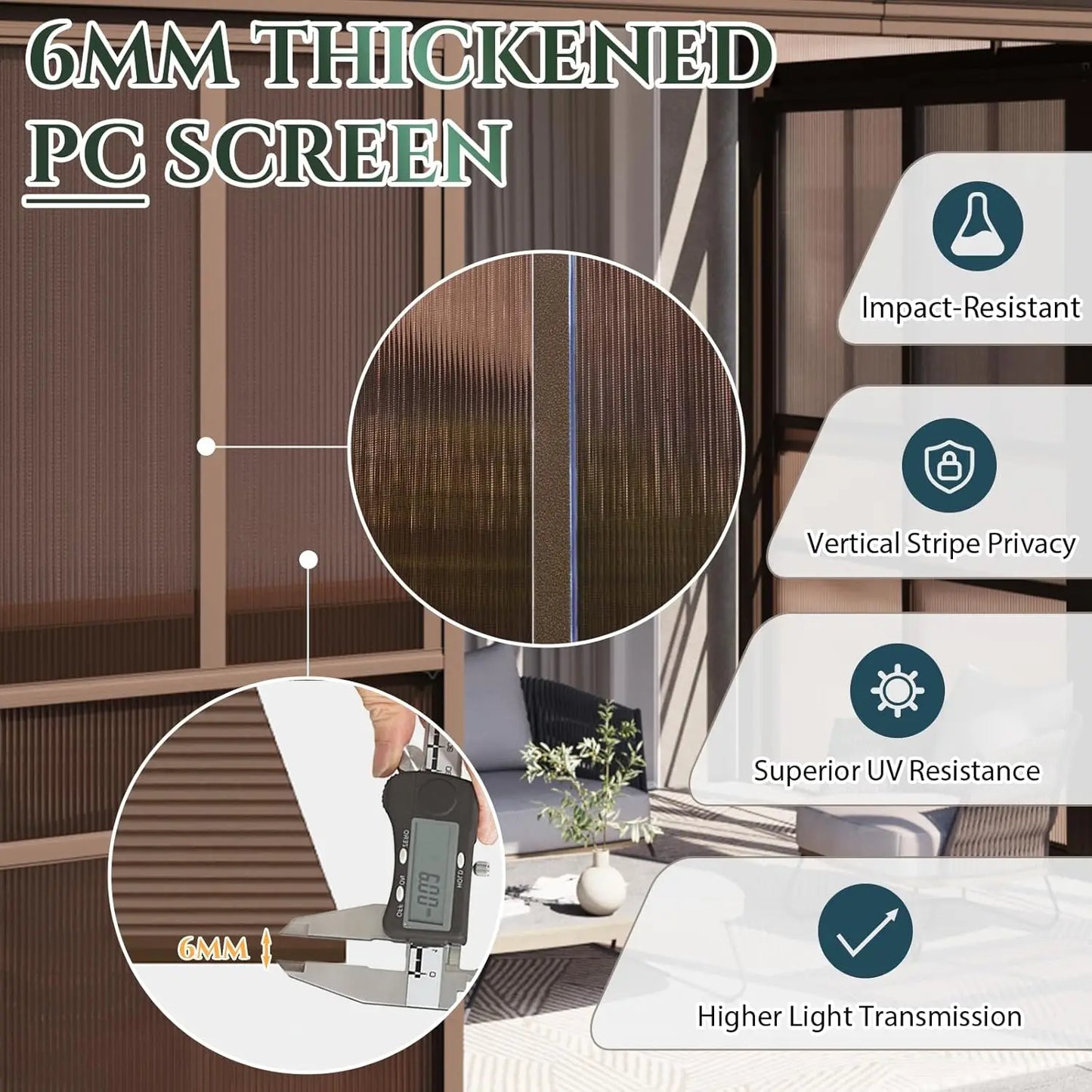 XMSJ Wall Mounted Sunroom With Aluminum Frame And Removable Doors