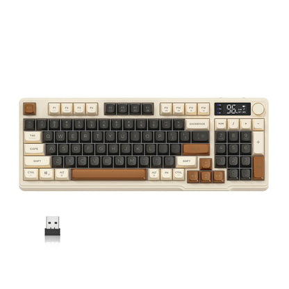 ZIYOU LANG Wireless Gaming Keyboard with Display Screen &amp; Knob, Bluetooth/2.4GHz Quiet Membrane Keyboard, 3000mAh Rechargeable