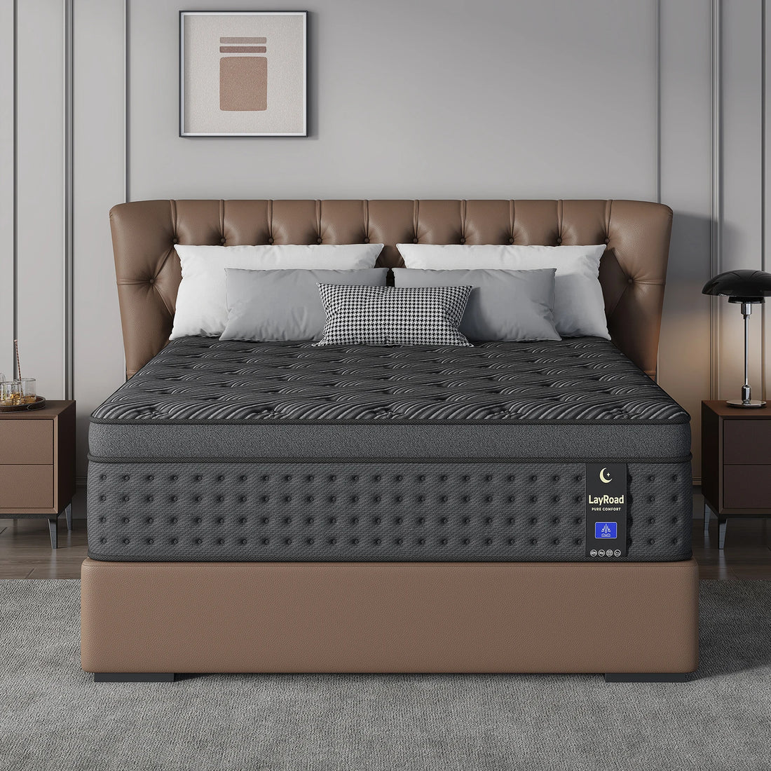 12"14"Twin Full Queen King Size Mattress in a Box Hybrid Spring Memory Foam,Euro Top Mattresses Medium Firm for Motion Isolat