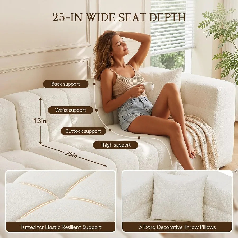 Boneless Modular Sectional Sofa With Chaise And Flexible Seating Design