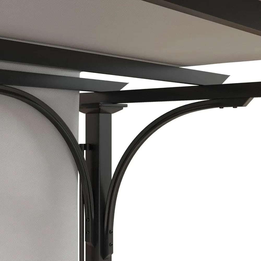 10' x 10' Patio Pergola with Weather-Resistant Steel Frame, Backyard Sun Shade Canopy Cover Shelter for Porch, Customized