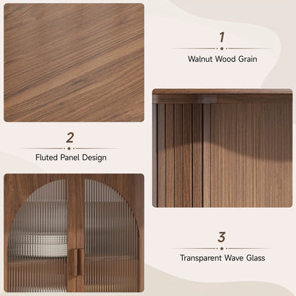 ONBRILL Modern Oval Dining Table With Storage And LED Lighting