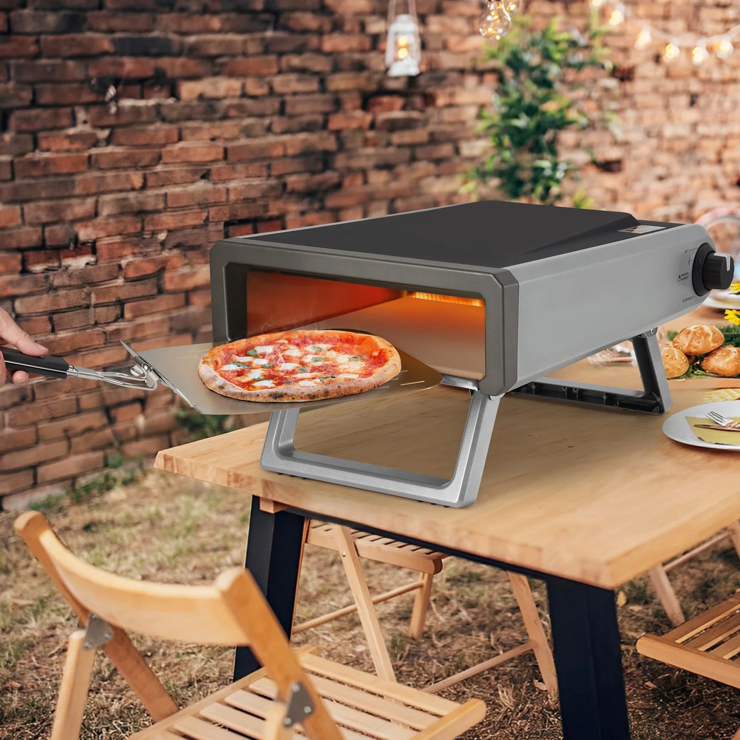 Pizza Oven, 12" Pizza Oven Outdoor with Gas Powered Propane and Portable Maker Accessories for Backyard Camping Outside