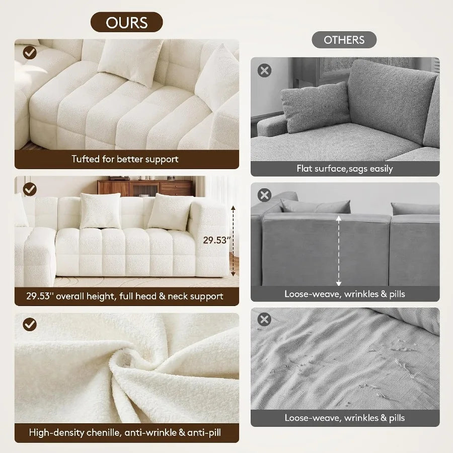 Boneless Modular Sectional Sofa With Chaise And Flexible Seating Design