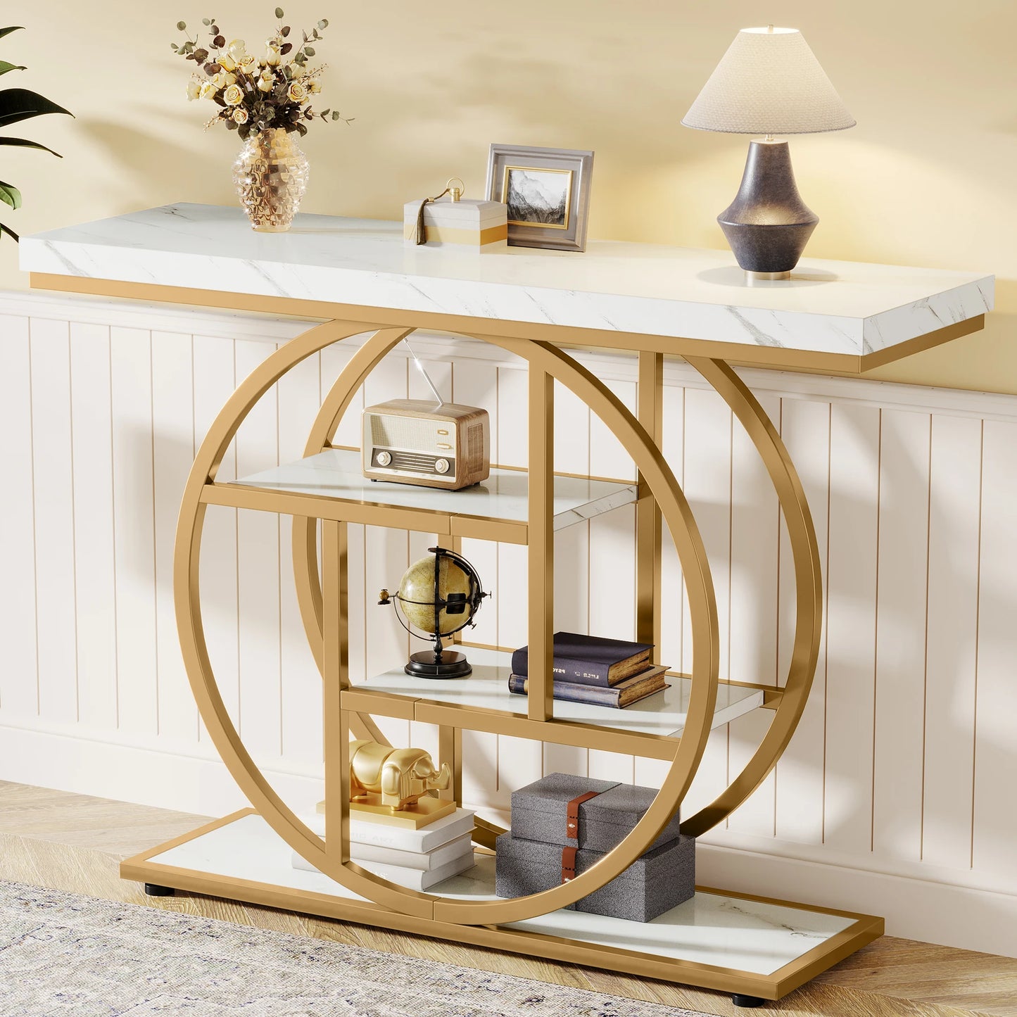 Tribesigns Console Table With Storage Four-Tier Entryway Accent