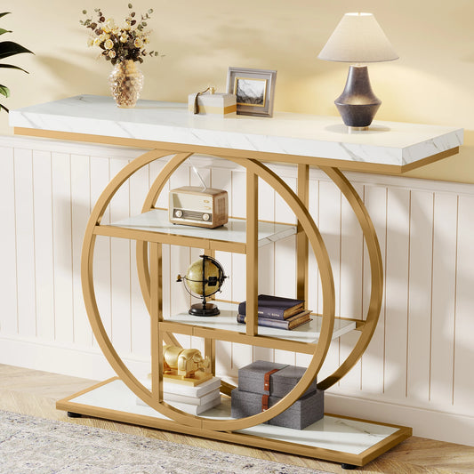 Tribesigns Console Table With Storage Four-Tier Entryway Accent