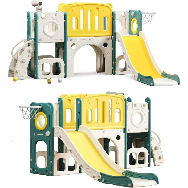 YTYIN 8 In 1 Toddler Slide Set PlaygroundStructure EquipmentModuleSystem ClimberEliteSeries