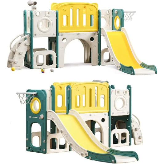 YTYIN 8 In 1 Toddler Slide Set PlaygroundStructure EquipmentModuleSystem ClimberEliteSeries