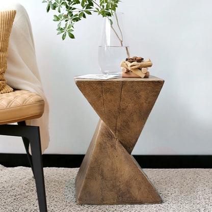 Modern Geometric Lightweight Concrete Accent Side Table for Home