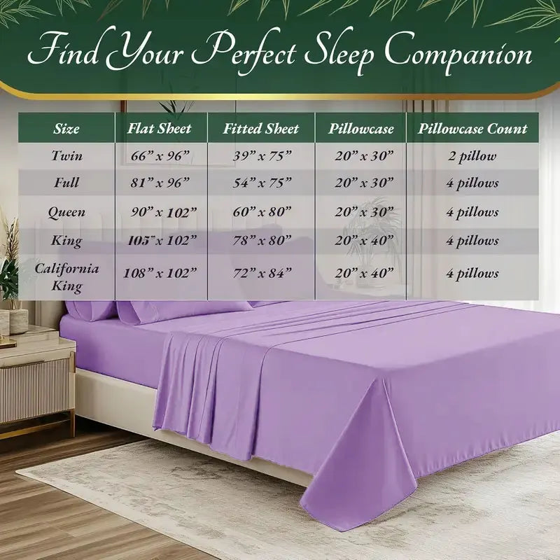 Bamboo Cooling Sheet Set for Kids Breathable Soft Bedding