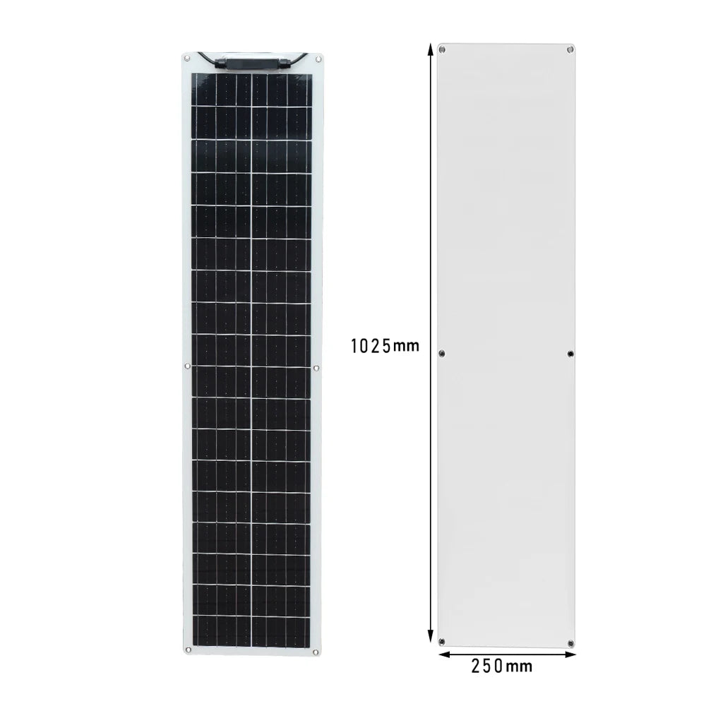 WUZECK Flexible Solar Panel Kit 50 Watt PV Module 100 Watt 12V 24V Solar Cable Cell Home Outdoor Car Boat Battery Camping Trip