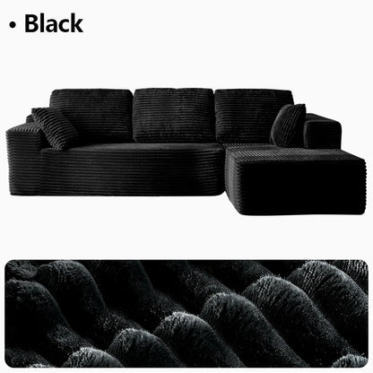 95.7"Oversized L Shaped Couch With Chaise, Minimalist Compressed Boneless Couch No Assembly Required, Modular Cloud Sectional Sofa Fo