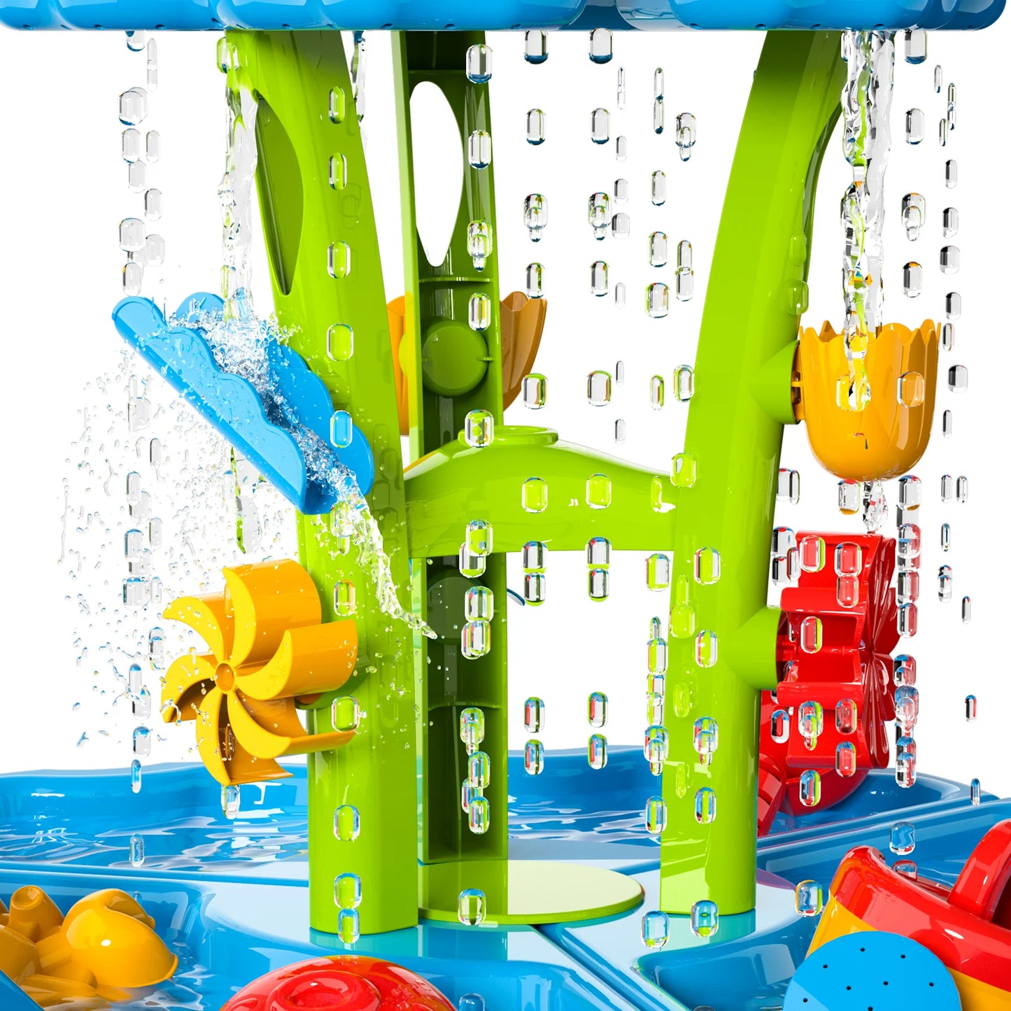 Kids Splash Sand Table Water Toys Summer Outdoot Showers Splash Tower Water Table For Kids Beach 4 In1 Table Ctivity Sensory Toy