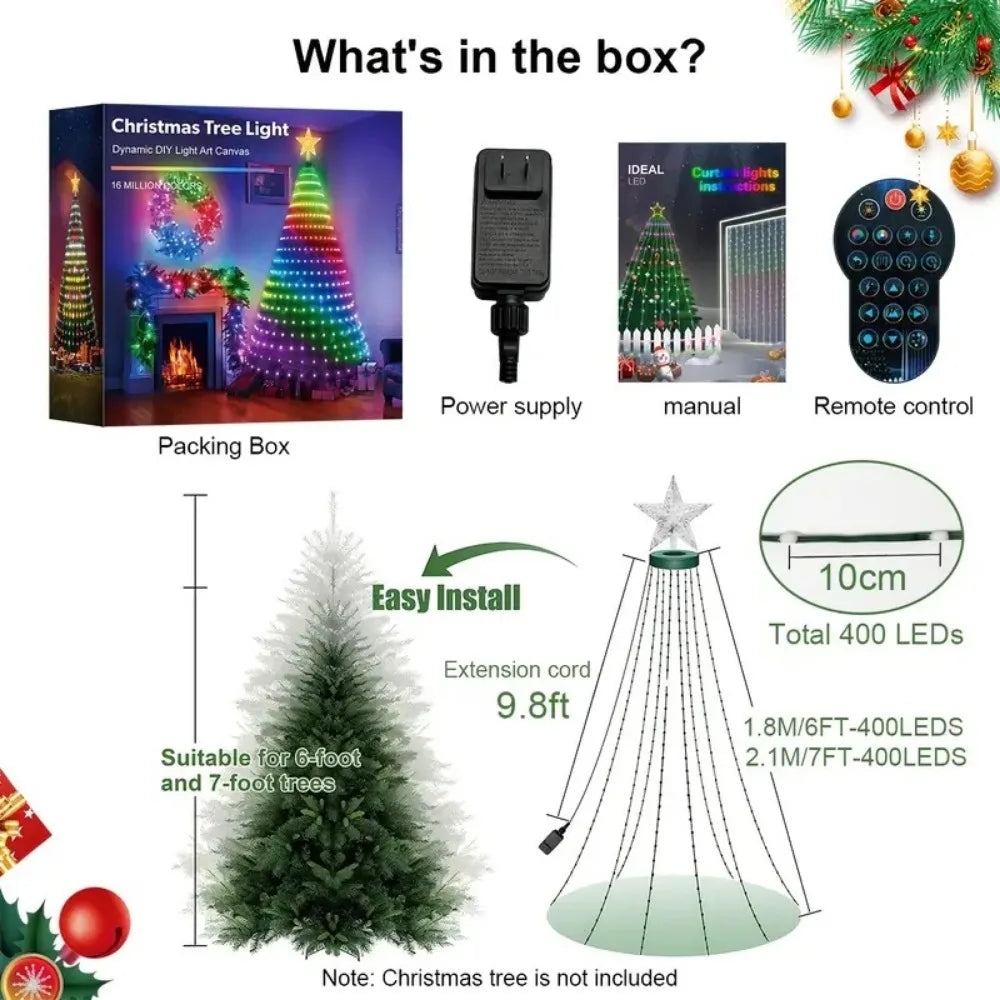 MIMIRGB Smart Christmas Tree Lights Fairy Lights Music Sync
