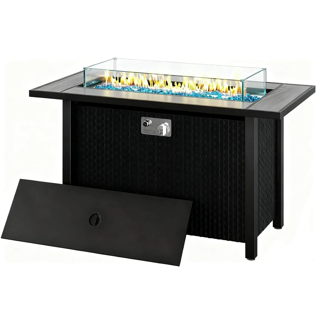 45 Inch Propane Fire Pit Table, 50,000 BTU Outdoor Gas Fire Pit for Patio &amp; Backyard, 2-in-1 Firepit Dining Table, Customized