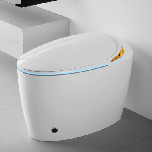 Unique Smart Toilet with Bidet Built In, Intelligent One Piece Toilet For Modern Bathroom, Auto Open/Close Seat, Foot Sensor