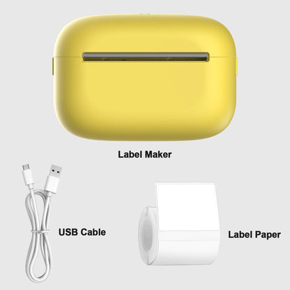 Label Maker Portable Thermal Lable Printer Bluetooth Sticker High Speed Printing 300nim with 1roll Stickable Label Paper USB