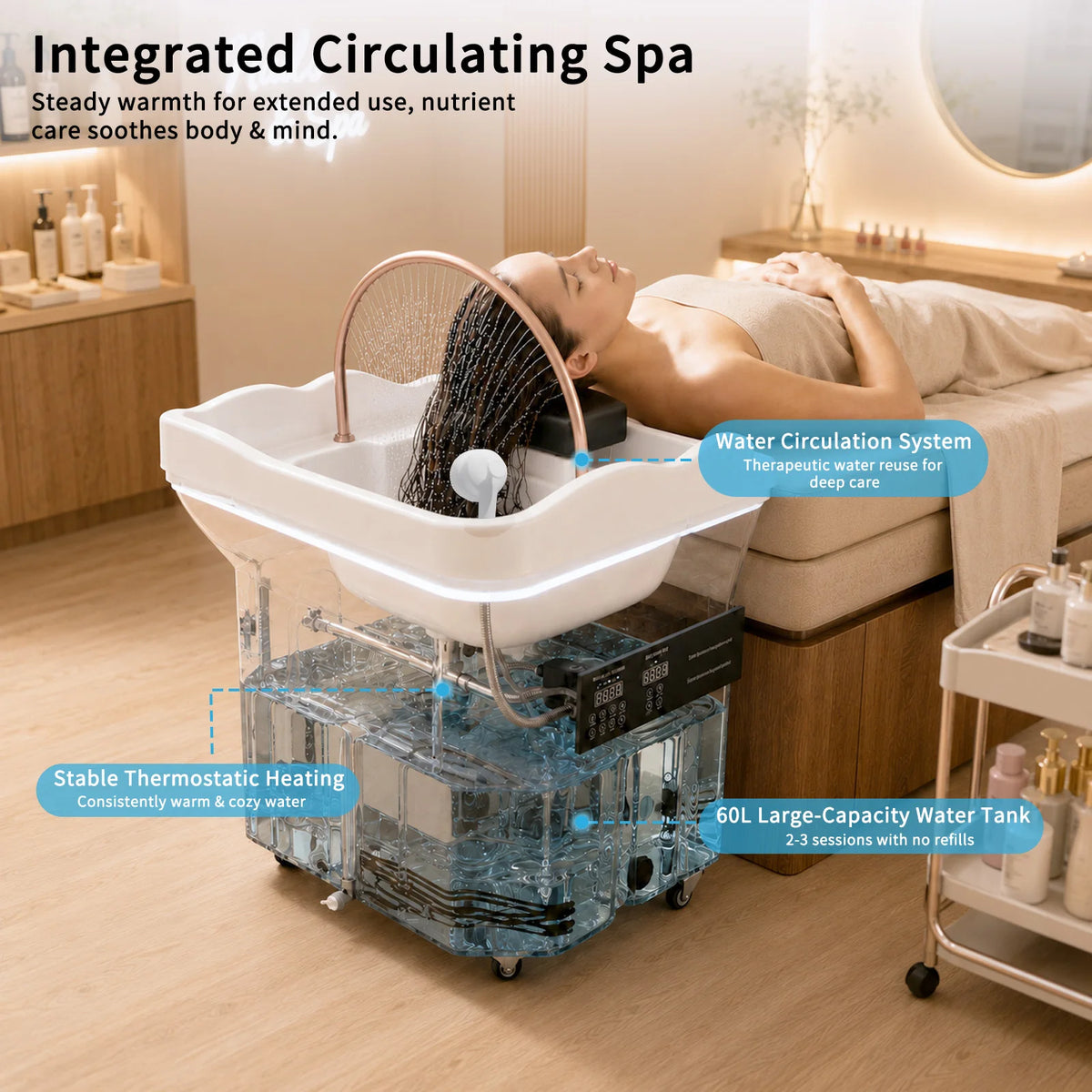 Professional Head Spa Shampoo Basin for Hair Salons and Hair Washing Chairs