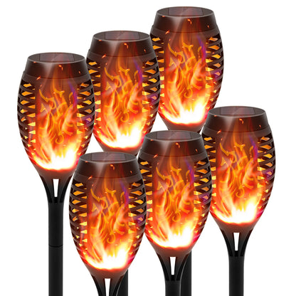 Solar Lights Outdoor LED 4/6/812Pcs Solar Torch Lights with Flickering Flame Waterproof Garden Decoration Lawn Path Yard Patio