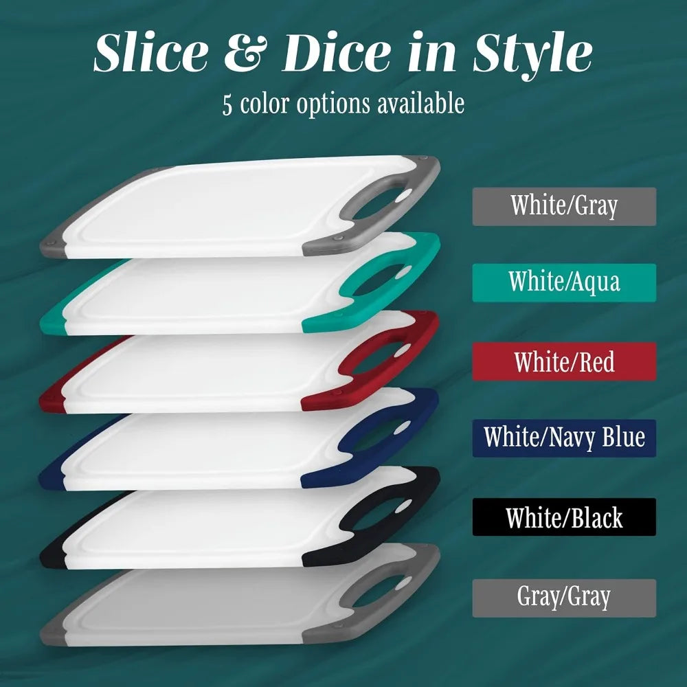 Cutting Boards for Kitchen - BPA-Free Chopping Board - Different Sizes &amp; Non Slip Handles - Reversible, Large Cutting Board Set