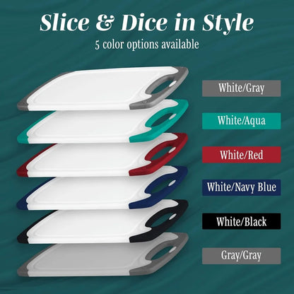 Cutting Boards for Kitchen - BPA-Free Chopping Board - Different Sizes &amp; Non Slip Handles - Reversible, Large Cutting Board Set