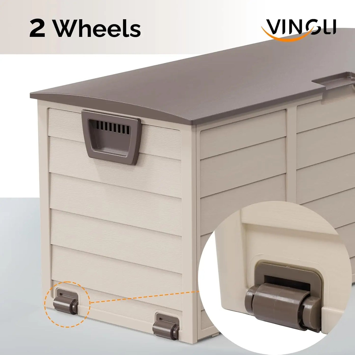 75 Gallon Outdoor Storage Box, Lockable Plastic Storage Containers with Lid, Patio Deck Box Furniture for Garden, Pool, Balcony,