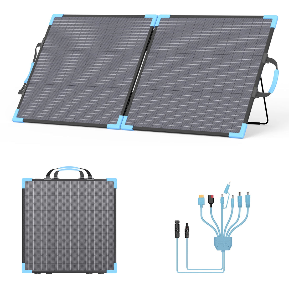 E-POWO 110W Portable Solar Panel Monocrystalline Foldable Solar with 23.5% Energy Conversion Rate For Power Station Camping RV