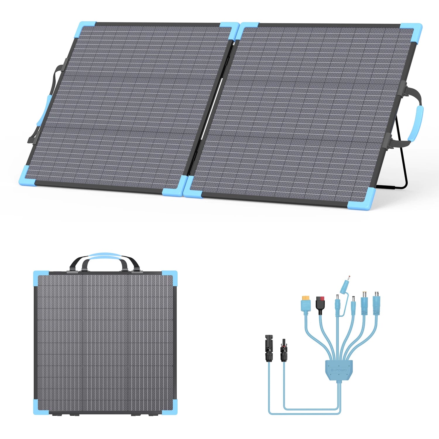 E-POWO 110W Portable Solar Panel Monocrystalline Foldable Solar with 23.5% Energy Conversion Rate For Power Station Camping RV
