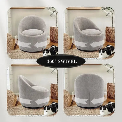 Swivel Accent Chair Set of 2, 360 Swivel Round Chair with Hidden Storage, Modern Small Barrel Armchair for Living Room Bedroom,