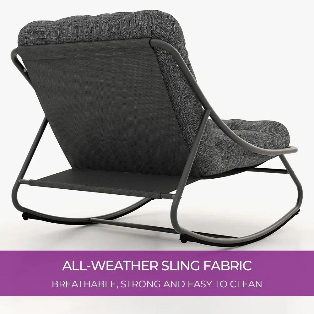 Samba Outdoor Rocking Lounge Chair With Padded Cushions