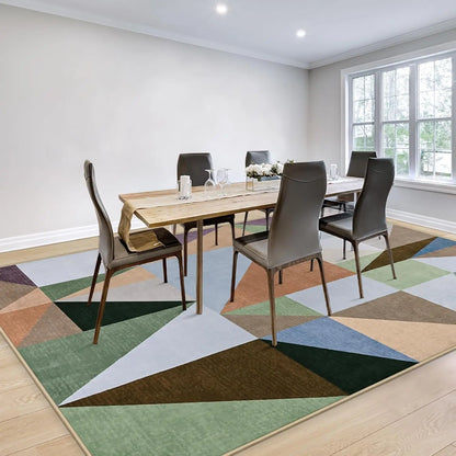 Geometric Patchwork Area Rug,Non-Slip Washable Rug for Bedroom, Soft Indoor Carpet for Entryway Dining Room Office Nursery Floor