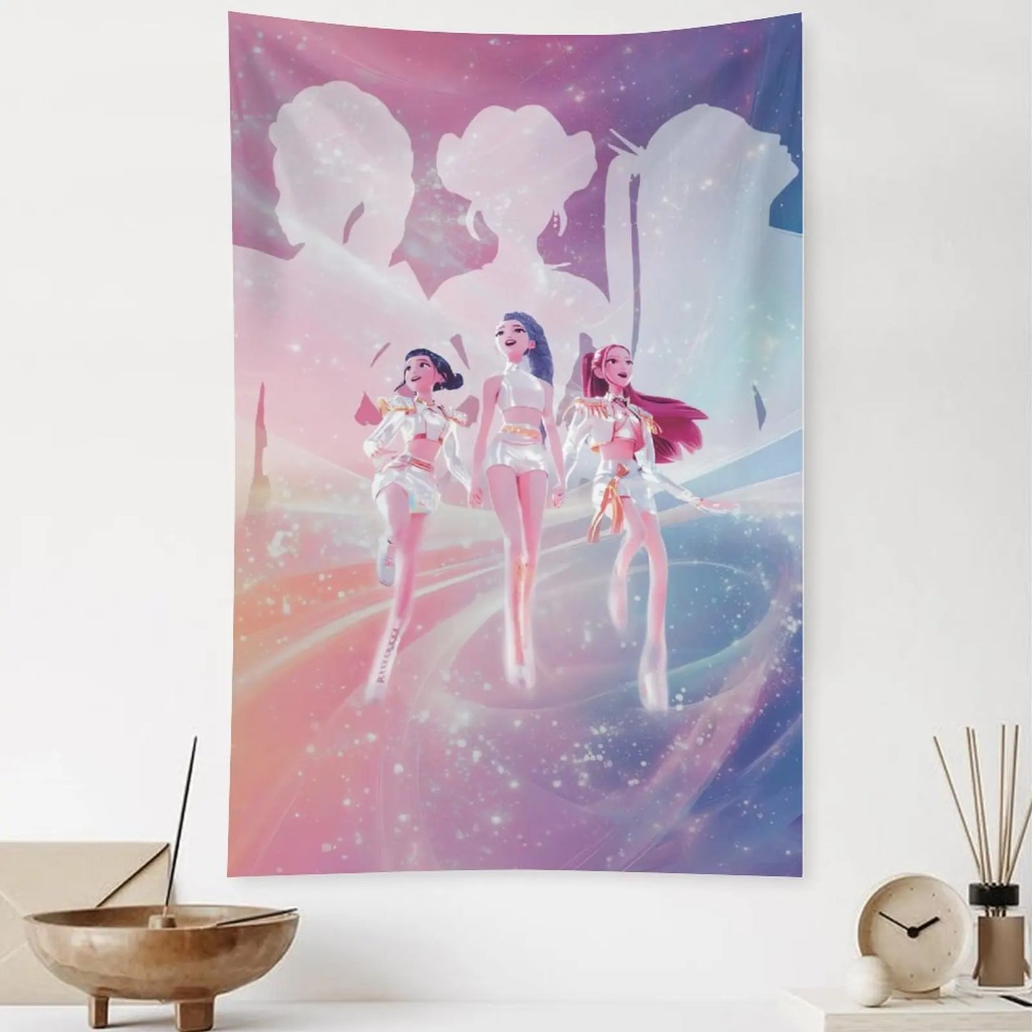 Huntrix KPop Demon Hunters Tapestry Living Room Wall Decor Gift