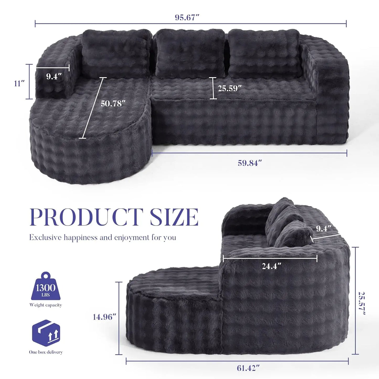 Cloud Modular L Shaped Sectional Sofa For Living Room