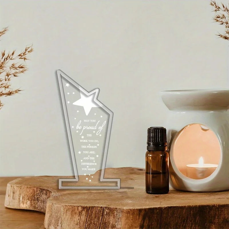 1 Pcs Employee Appreciation Awards for Coworker Acrylic Thank You Trophy May You Be Proud of The Work You Do Sign Prizes