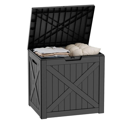 320 Gallon Waterproof Outdoor Storage Box, UV Resistant Resin Deck Box with Hydraulic Rod for Reinforced Stability, Perfect=