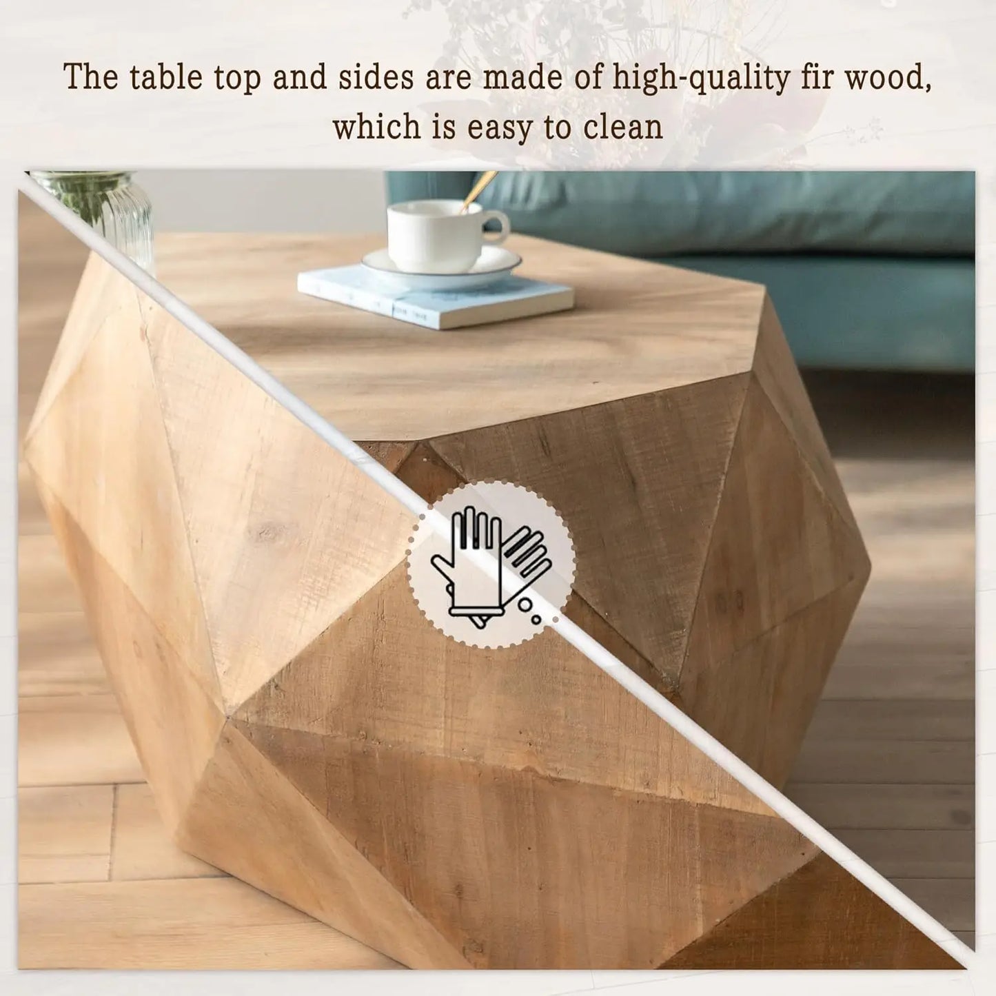 Modern Farmhouse Drum Coffee Table for Living Room