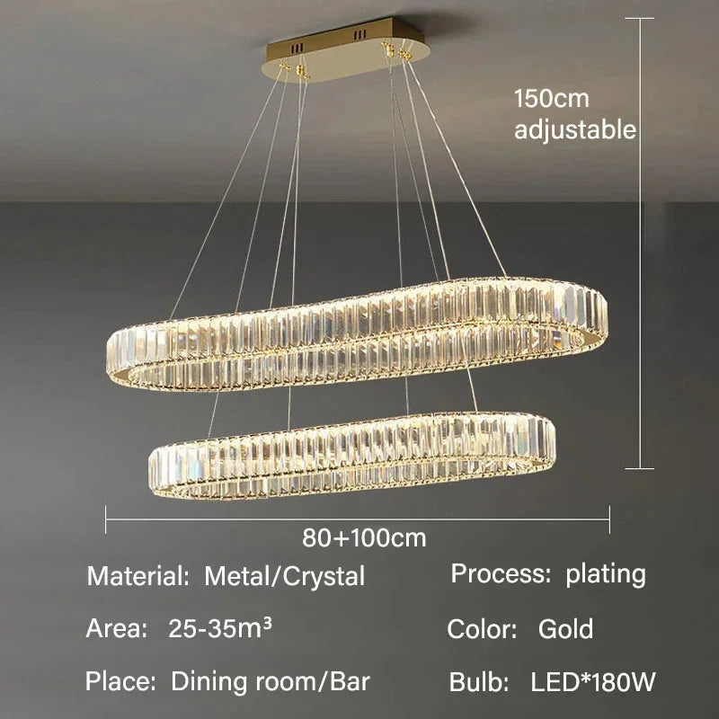GreeLustr Luxury LED Pendant Light Modern Crystal Chandelier Living Rooms