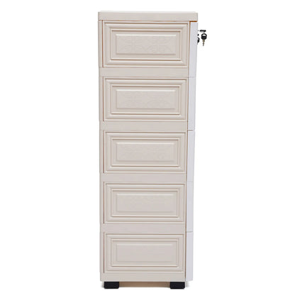 5 Layers Polar Bear Closet Tall Dresser Organizer Dolls Storage Cabinet 6 Drawers