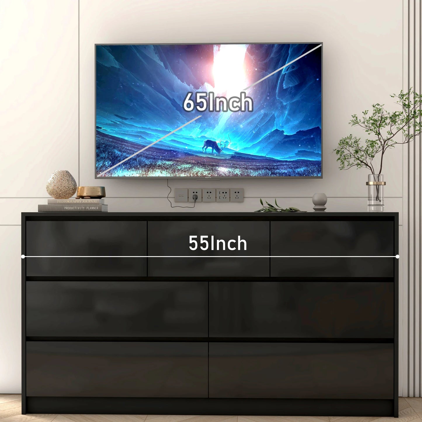 General Use 7 Drawer Dresser Modern Wood Chest Of Drawers