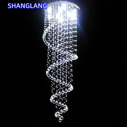 Modern LED K9 Crystal Chandelier Villa Luxury Crystal Chandelier Double Staircase Lamp Living Room Lights