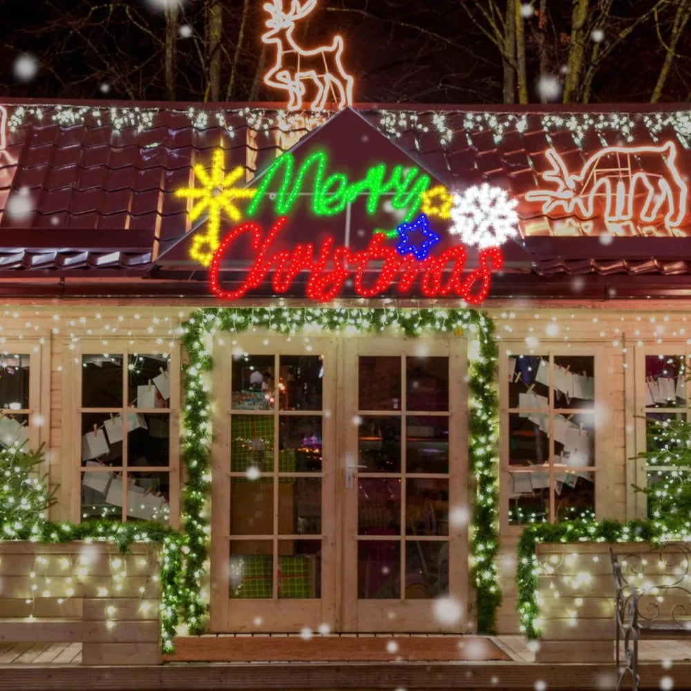 XMSJ LED Neon Christmas Sign Illuminated Outdoor Yard Decoration For Seasonal Home Holiday Displays