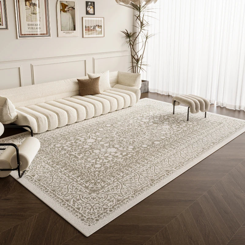 French Style Carpets for Living Room Light Luxury Bedroom Decor Carpet Thickend Plush Lounge Floor Mat Washable Bedside Soft Rug