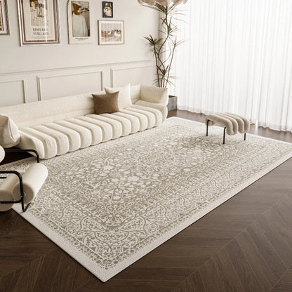 French Style Carpets for Living Room Light Luxury Bedroom Decor Carpet Thickend Plush Lounge Floor Mat Washable Bedside Soft Rug