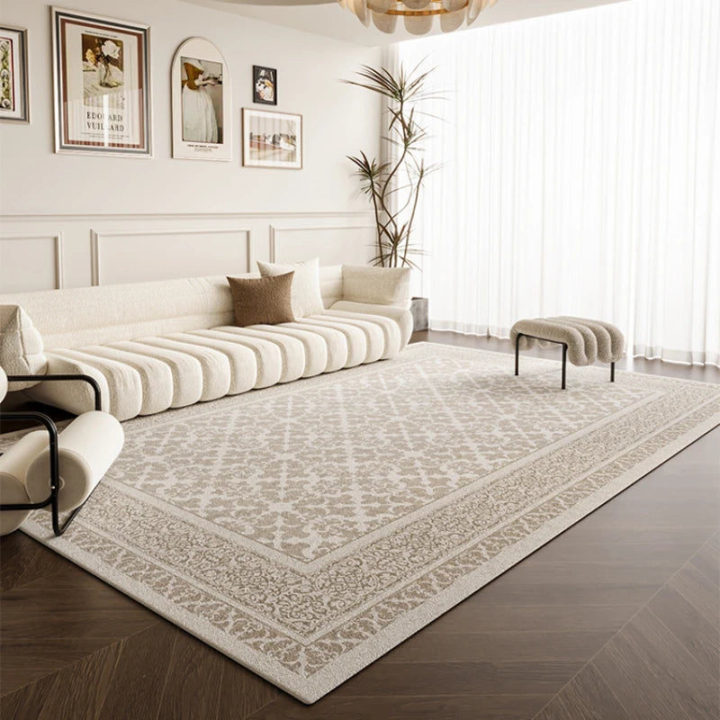 French Style Carpets for Living Room Light Luxury Bedroom Decor Carpet Thickend Plush Lounge Floor Mat Washable Bedside Soft Rug