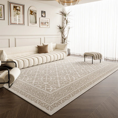French Style Carpets for Living Room Light Luxury Bedroom Decor Carpet Thickend Plush Lounge Floor Mat Washable Bedside Soft Rug