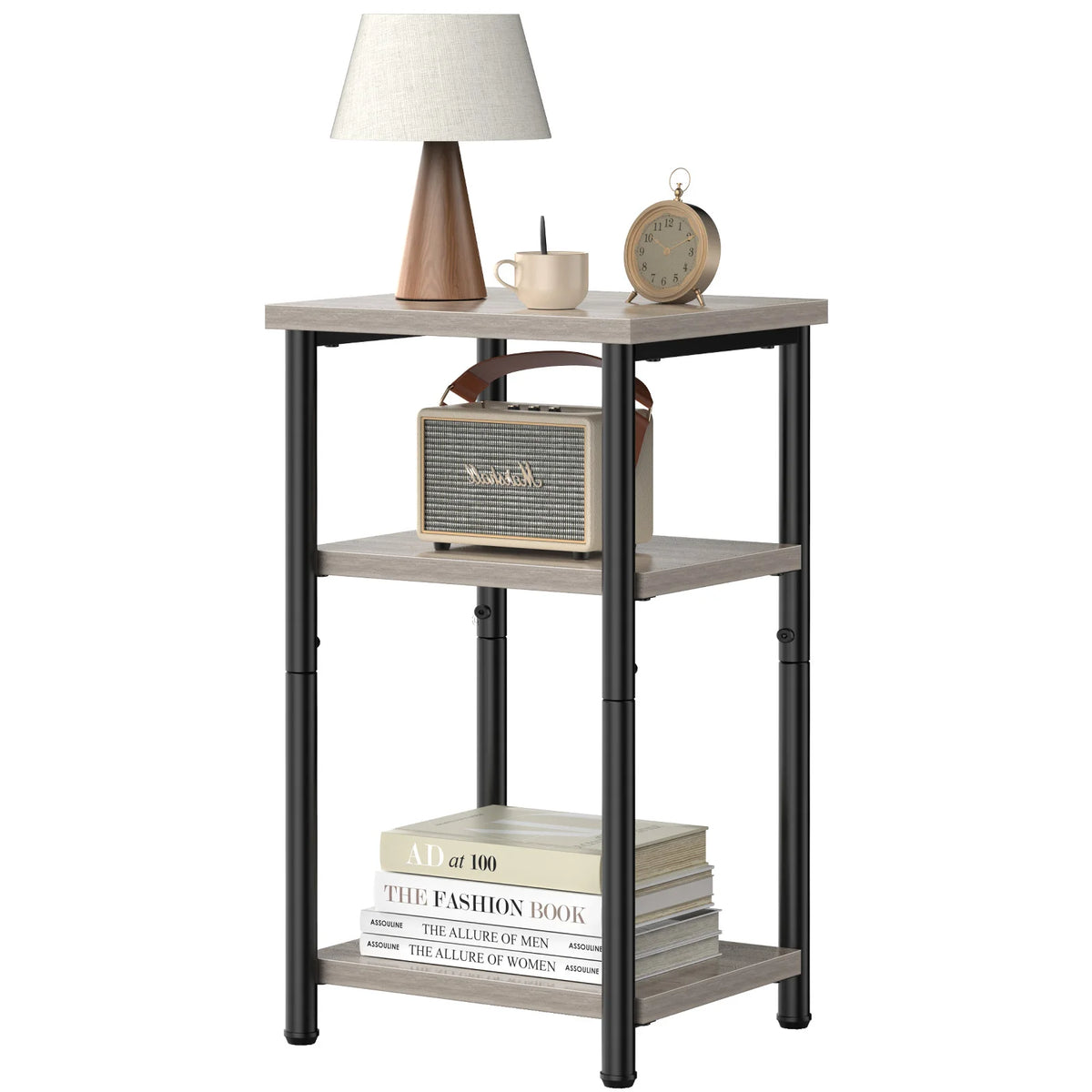 MCQ Three Tier Wood Coffee Table With Storage Shelf