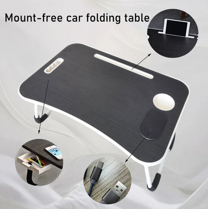 Simple, Sturdy, Durable, Wireless Charging Capable, Foldable Small Table, Bed Laptop Table