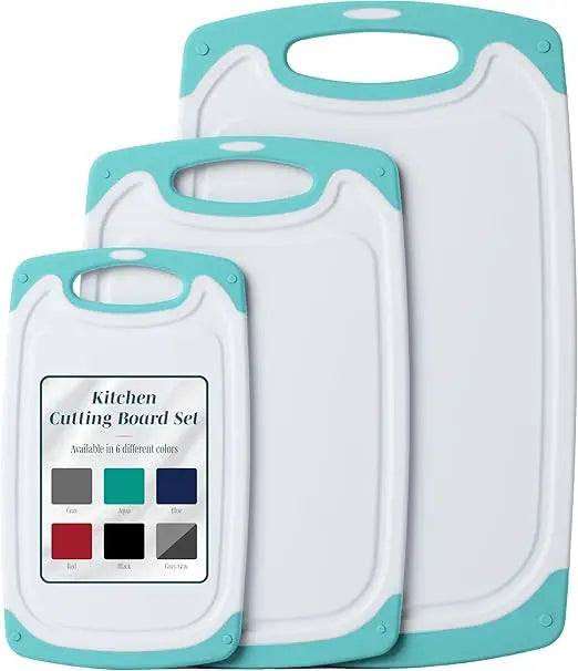 Cutting Boards for Kitchen - BPA-Free Chopping Board - Different Sizes & Non Slip Handles - Reversible, Large Cutting Board Set